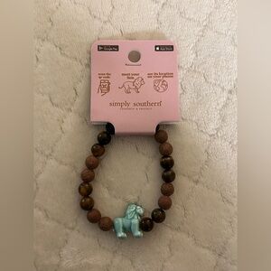 Simply Southern Lion Tracking Bracelet with Brown Stones and Lava Beads NEW